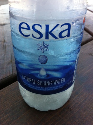 Natural spring water front packaging