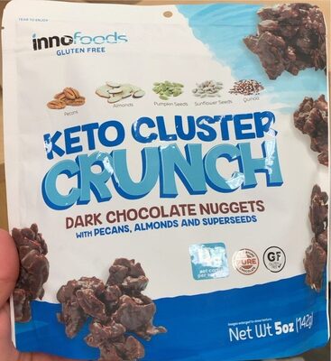 Keto Cluster Crunch Dark Chocolate Nuggets With Pecans, Almonds And Superseeds