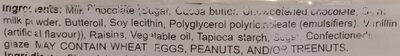Pure Chocolate Raisins ingredients label