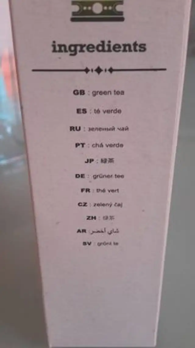 Queen of Green nutrition facts table