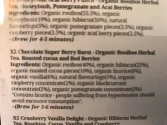 Coffret Collection Super Fruits Bio ingredients label