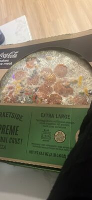 EXTRA LARGE Pizza topped with mild Italian sausage, sliced pepperoni, bell peppers, black olives and onions