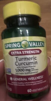 Extra Strength Turmeric Curcumin with Ginger Powder 1000mg 60ct