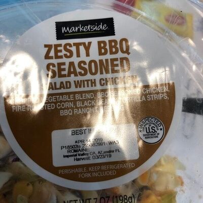 Zesty bbq seasoned salad with chicken