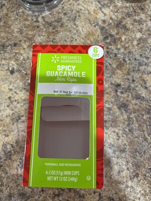 Spicy guacamole mini cups front packaging