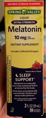 Extra Strength Liquid Melatonin 10mg front packaging