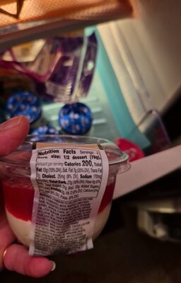 Strawberry french style cheesecake ingredients label