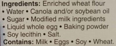 Homestyle Waffles ingredients label