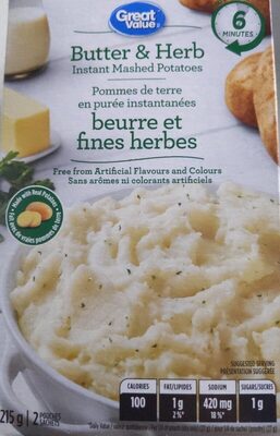 Instant Mashed Potatoes - Butter & Herb front packaging