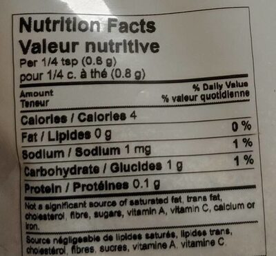 Onion Powder nutrition facts table