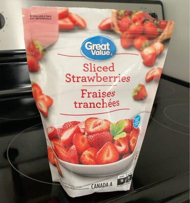 Frozen sliced strawberries front packaging