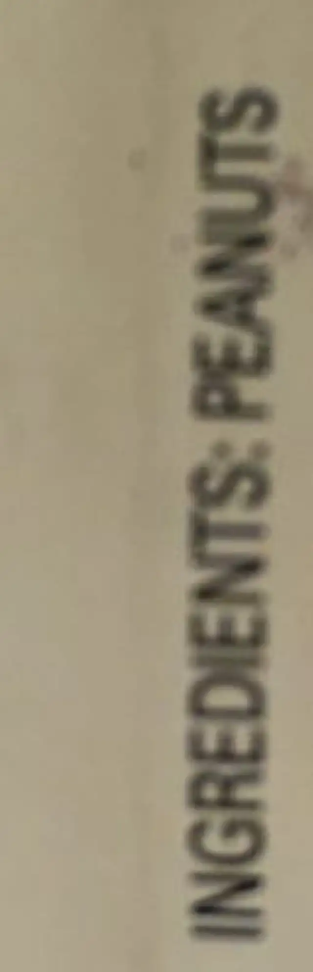Peanut butter ingredients label