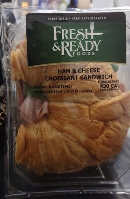 Ham and cheese croissant sandwich