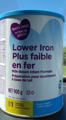 Préparation Plus faible en fer