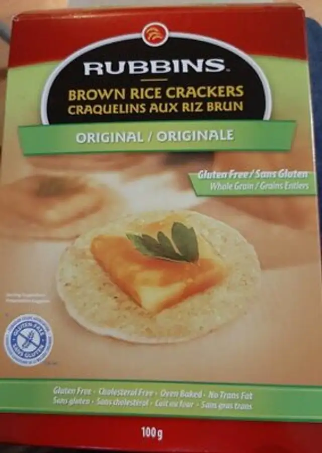 Brown rice crackers nutrition facts table