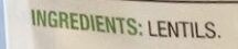 French Green Lentils ingredients label