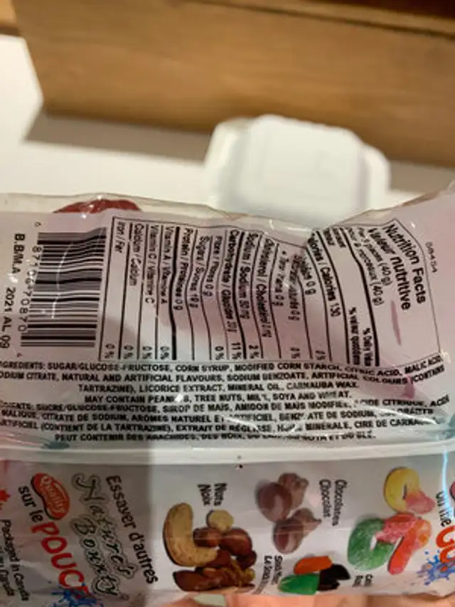 Unknown ingredients label