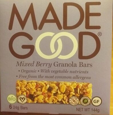 Mixed berry granola bars front packaging