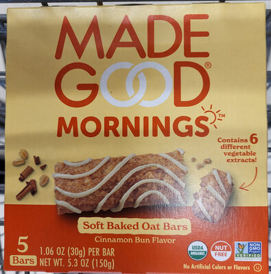 cinnamon bun oat bar front packaging