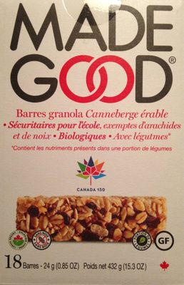 Barres granola Canneberge érable
