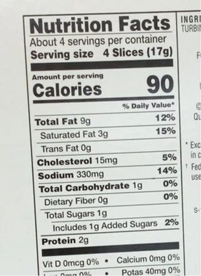 Nature's Promise, Uncured Fully Cooked Bacon nutrition facts table