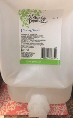 Spring Water front packaging