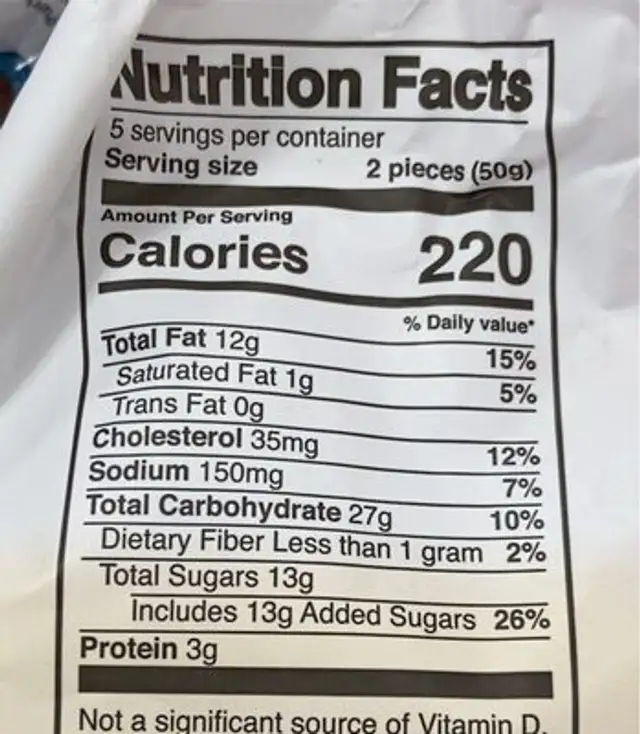 Madeleine bonbons de Paris nutrition facts table