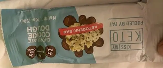 Chocolate cookie dough ketogenic bar