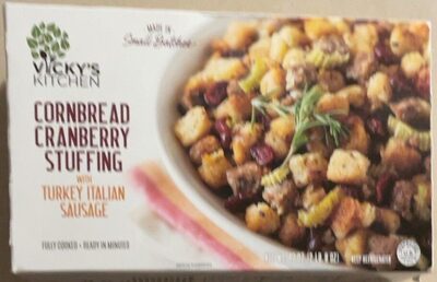 Cornbread cranberry stuffing with turkey italian sausage