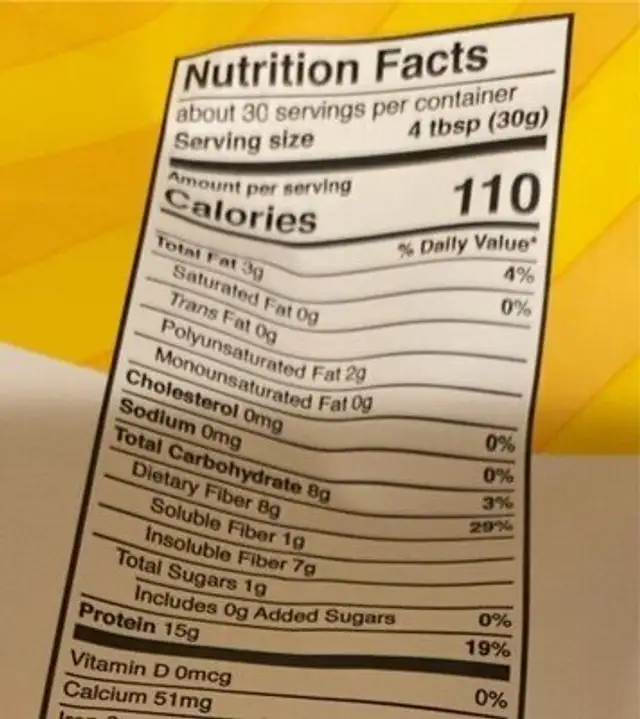 Hemp Yeah! Balanced Protein+Fiber nutrition facts table