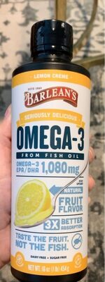 Seriously Delicious Omega-3 Lemon Creme front packaging