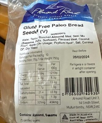 Gluten Free Paleo Breed Seeded front packaging