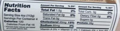 Organic Ground Turkey Breast Tray nutrition facts table