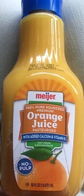 100% pure squeezed premium orange juice, orange