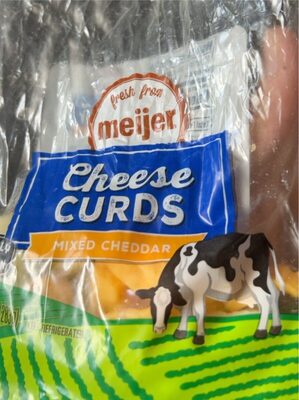 Mixed cheddar cheese curds front packaging