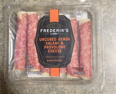 Uncured Genoa Salami and Provolone cheese Charcuterie Rolls front packaging