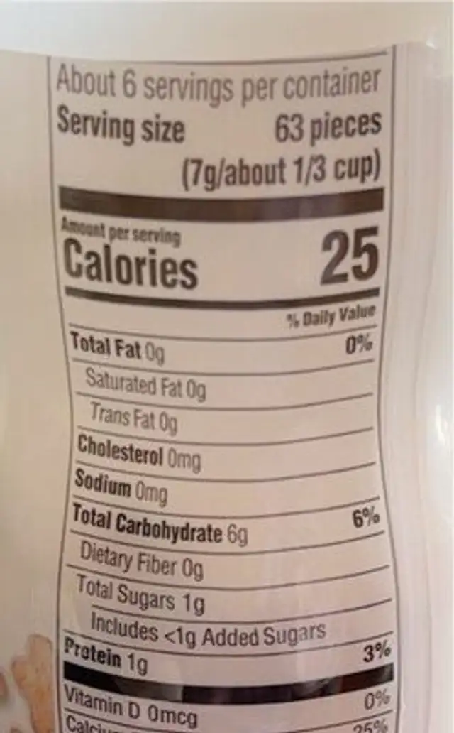 Organic puffs apple strawberry nutrition facts table