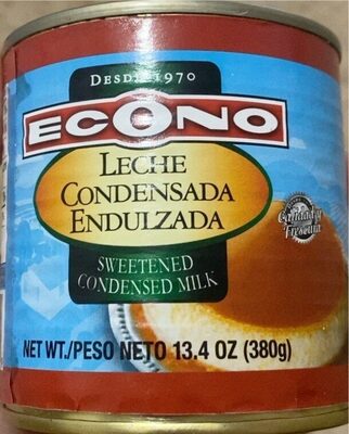 Leche condensada Endulzada