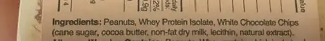Nuts N More - White Chocolate Peanut Butter - 16 Oz. ingredients label