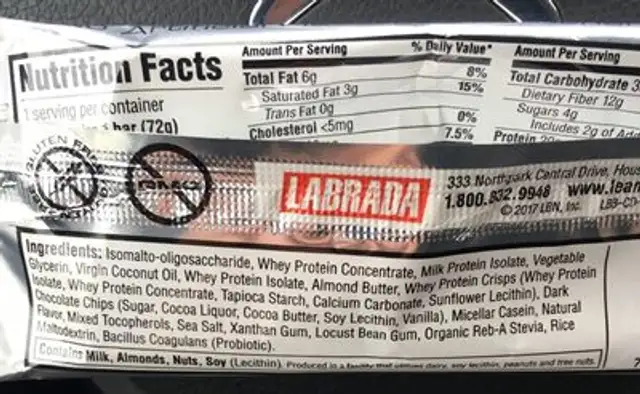 Lean body ingredients label