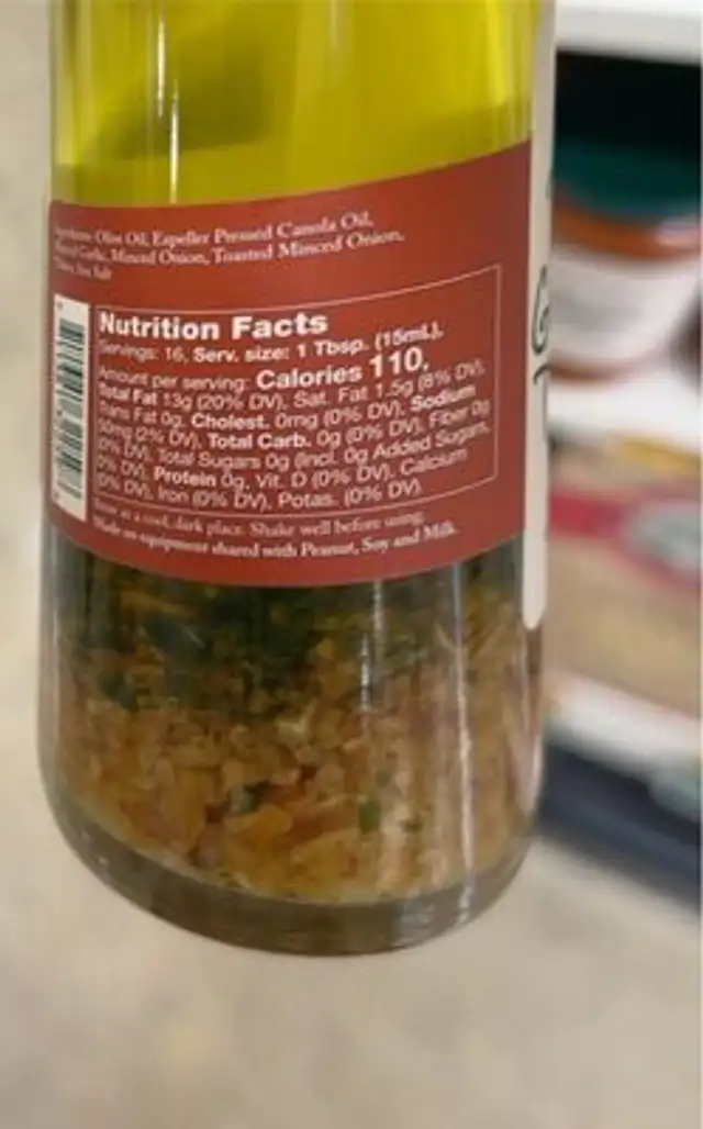 Oil dipping roasted garlic imp nutrition facts table
