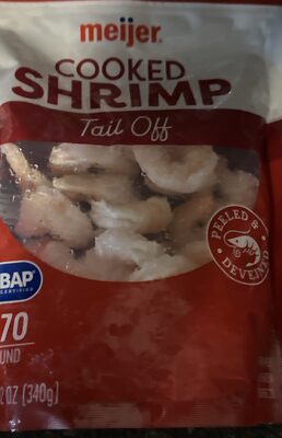 Cooked shrimp tail off