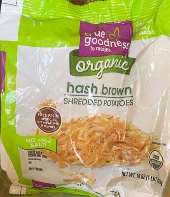 True goodness organic hash brown shredded potatoes