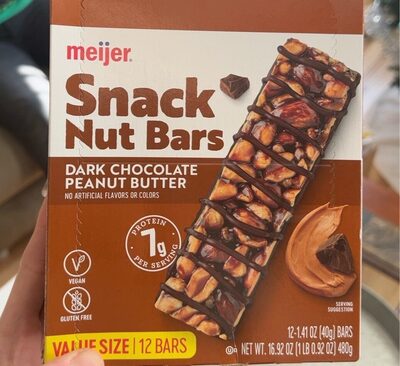 Dark chocolate snack nut bars