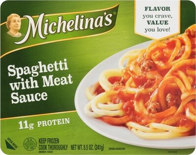 Authentico spaghetti with meat sauce frozen meal front packaging