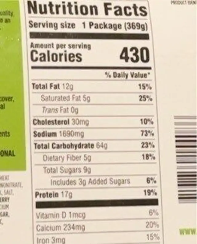 Grande feta pasta bake nutrition facts table