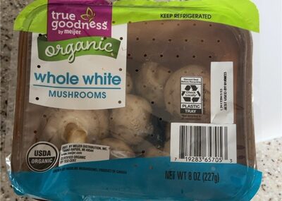 Organic whole white mushrooms