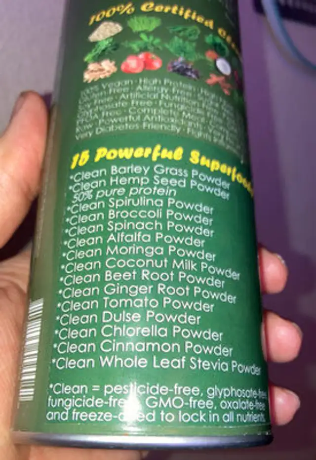 The MealBetix Lifestyle ingredients label