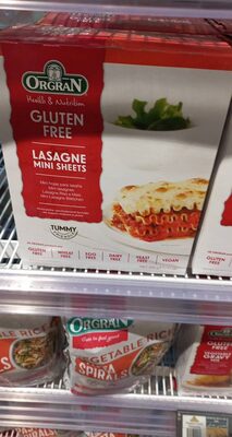 Orgran Lasagne Sheets Mini, Rice & Corn front packaging