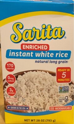 Enriched Instant White Rice front packaging